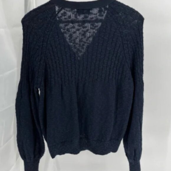 Holebrook Sweden Women’s Cardigan Sweater Size L Cotton Button Closure Navy - Picture 5 of 8